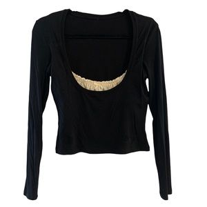 long sleeve with cute ruffled bust